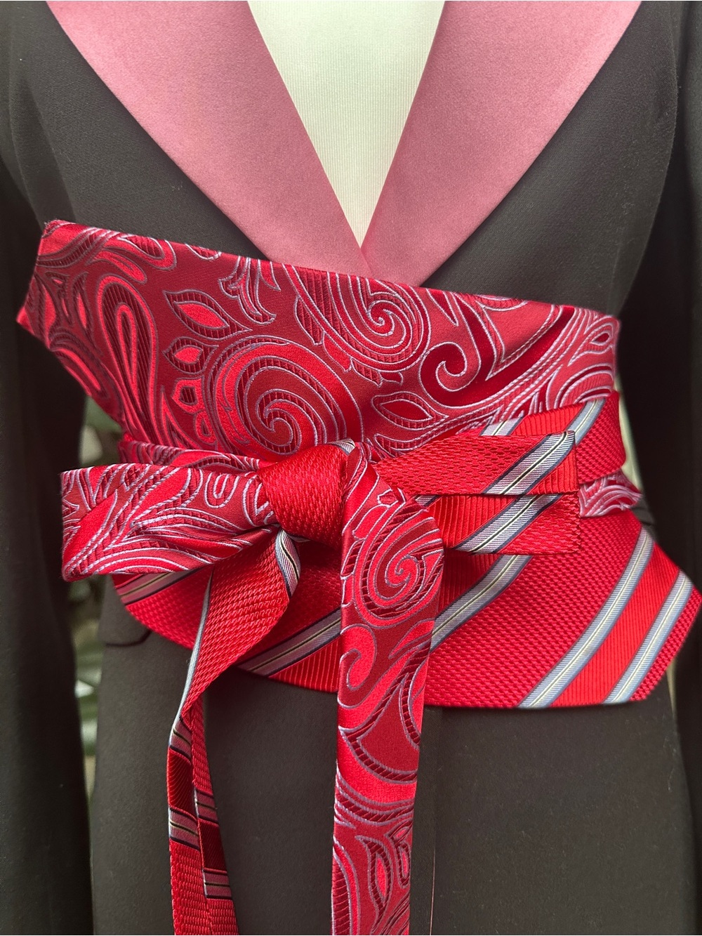 Upcycled Silk One-of-a-Kind Obi Belt  | OS | Corset Style Waist Belt